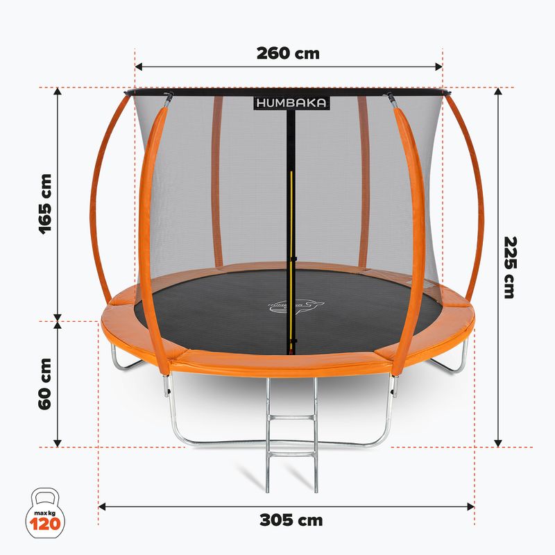HUMBAKA Super 305 cm orange Gartentrampolin Super-10' Tramps 17