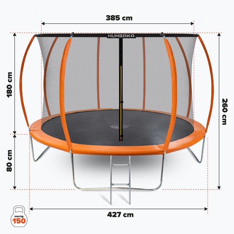 Gartentrampolin HUMBAKA Super 427 cm orange Super-14' Tramps 17
