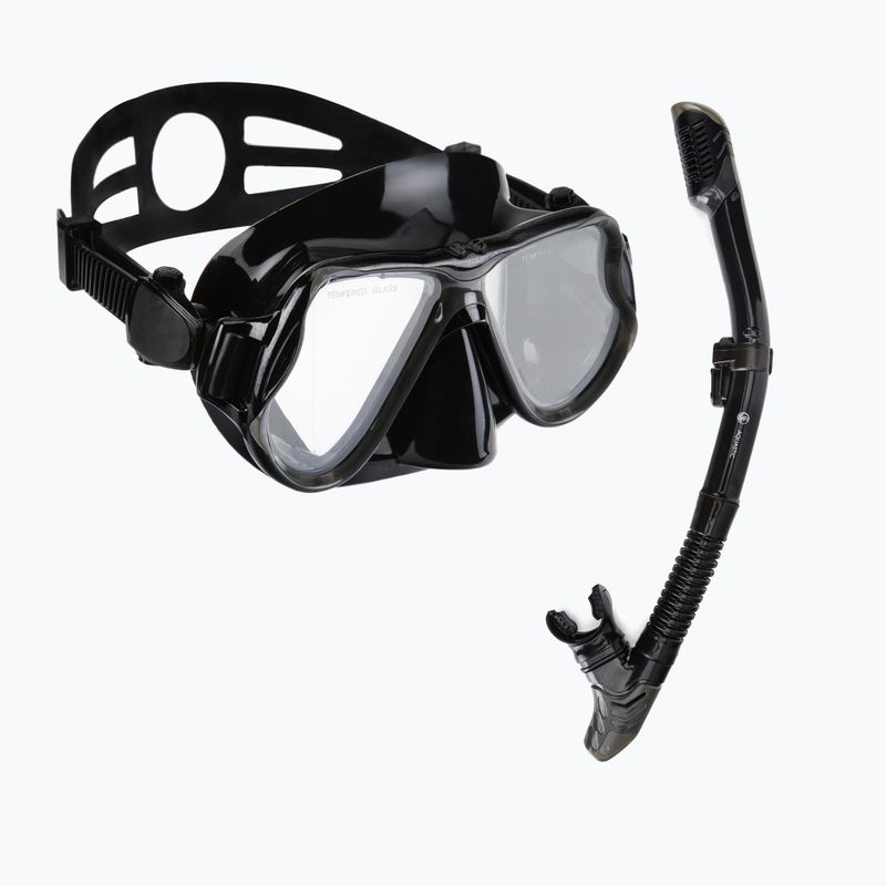 AQUASTIC Schnorchelset Maske + Schnorchel schwarz MSA-01C