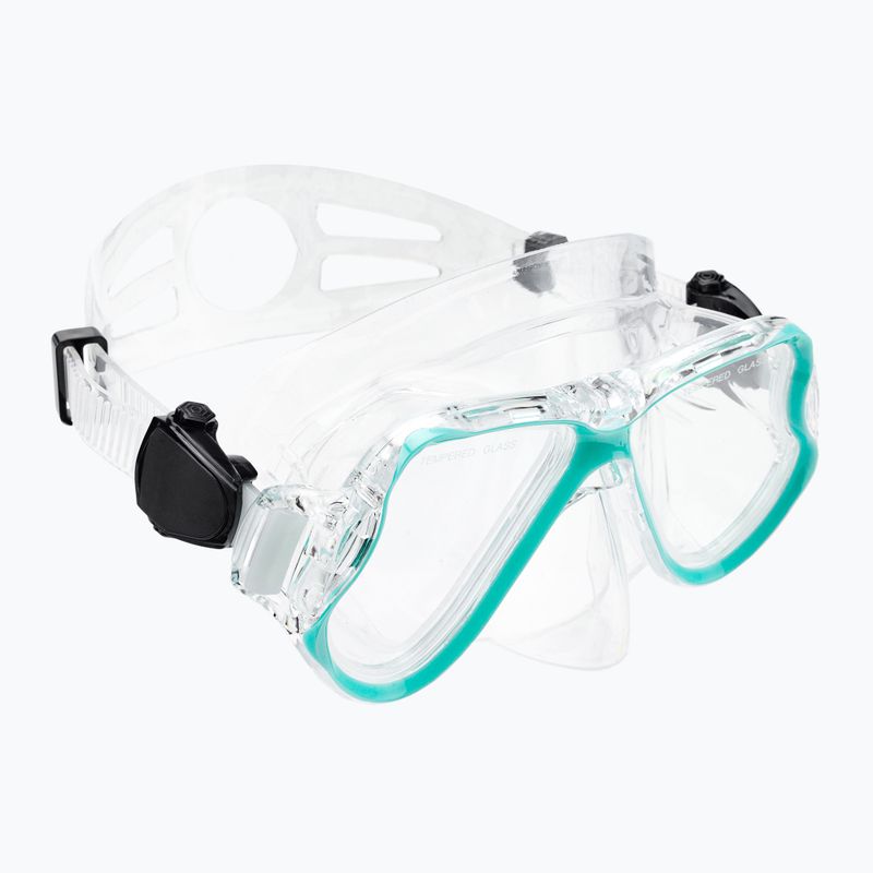 AQUASTIC Schnorchelset Maske + Flossen + Schnorchel blau MSFA-01SN 9