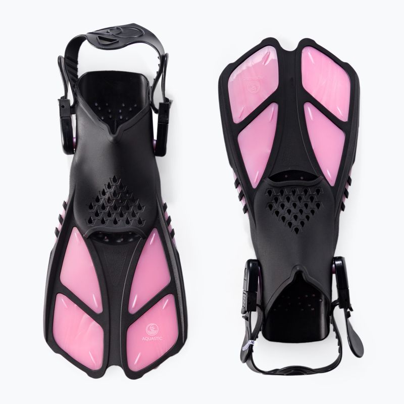 Kinderschnorchelset AQUASTIC Maske + Flossen + Schnorchel rosa MSFK-01SR 3