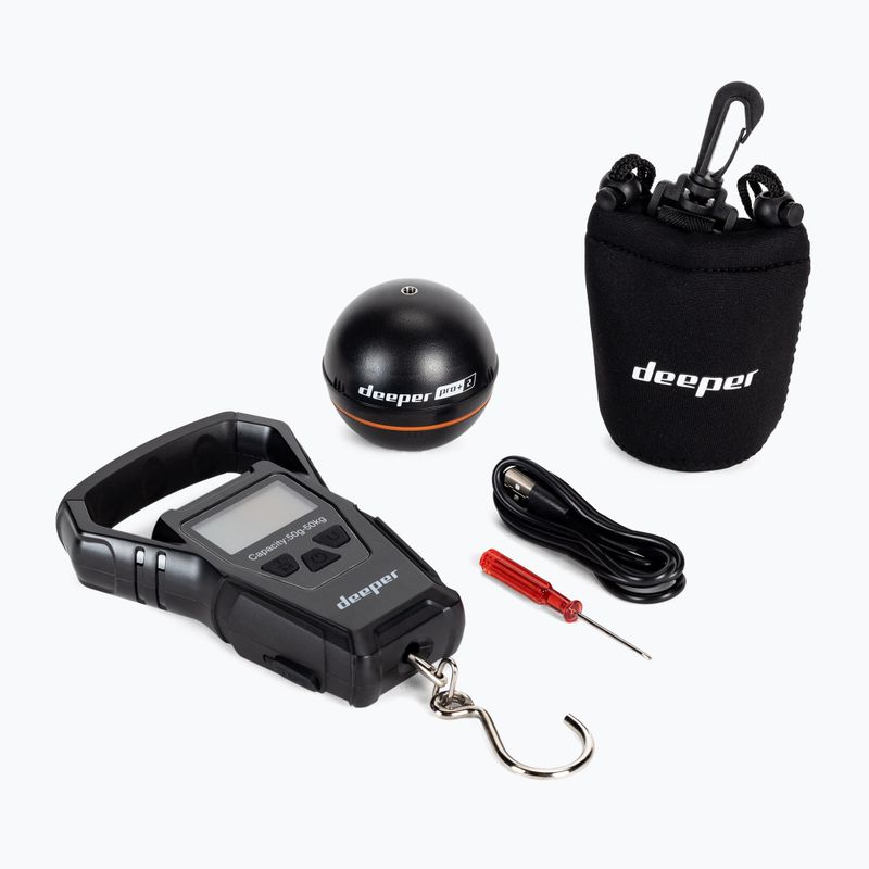 Deeper Smart Sonar Pro+ 2 Angelsonar mit Skala schwarz DP5H10S10+Gewicht