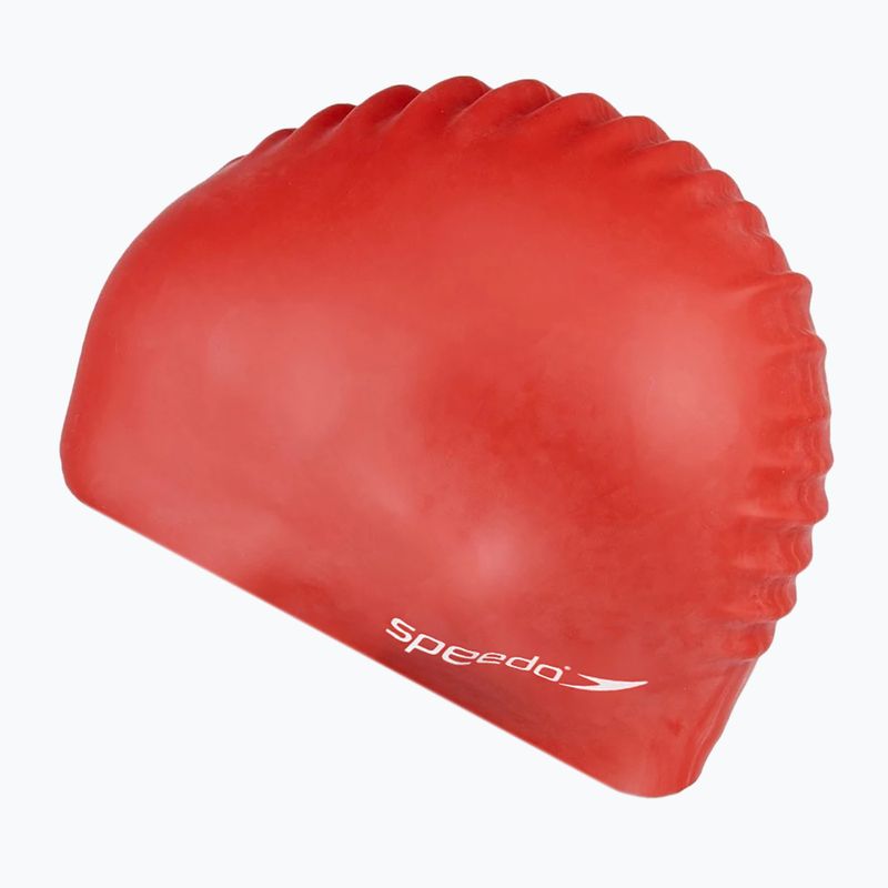 Speedo Plain Flat Silikon Kinder Badekappe rot 8-709931959