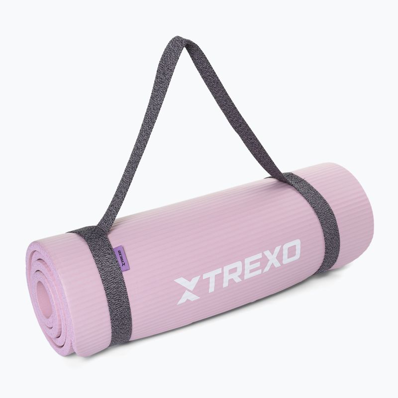 Trainingsmatte XTREXO NBR 15 mm mit Gurt Rosa 7