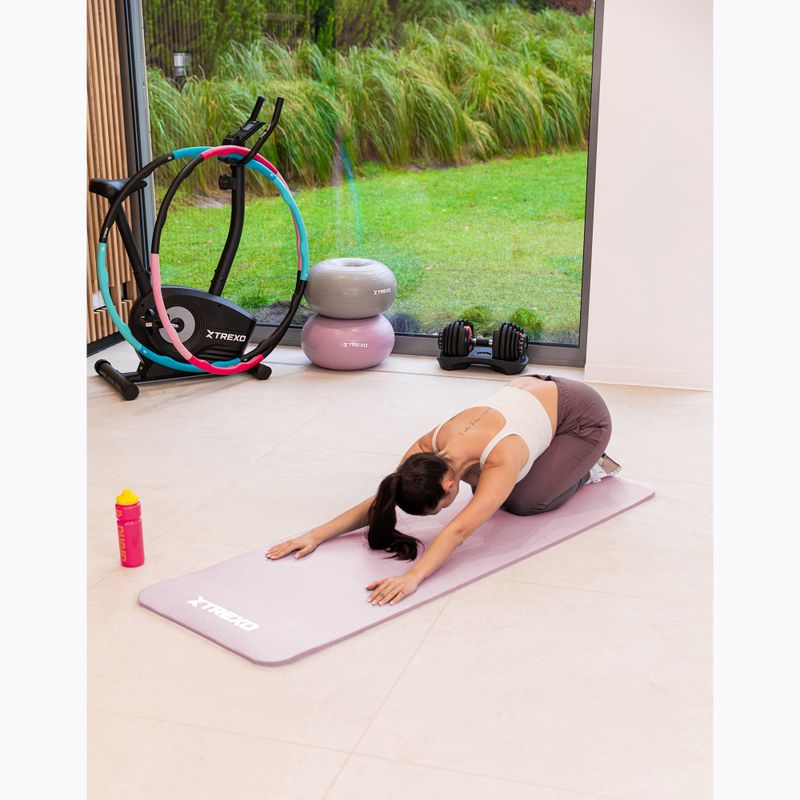 Trainingsmatte XTREXO NBR 15 mm mit Gurt Rosa 10