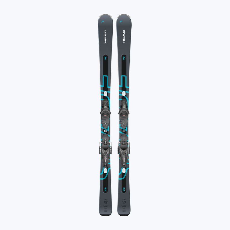 Abfahrtski HEAD Shape e-V8 SW AMT-PR + Schnürung Protector PR 11 GW anthracite/blue 8