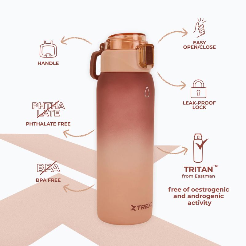 Trinkflasche XTREXO Haust 1000 ml Braun 3