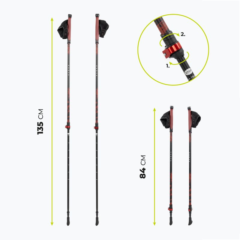 Nordic-Walking-Stöcke KADVA Halna verstellbar rot 2