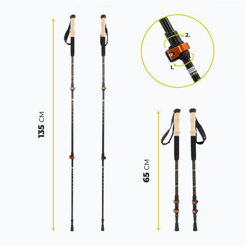 Verstellbare Trekkingstöcke KADVA Kibo orange 2