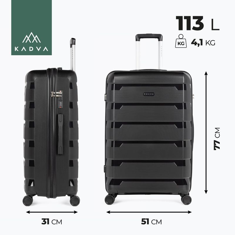 Großer Reisekoffer KADVA Cayes 113 l schwarz 3