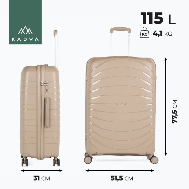 Großer Reisekoffer KADVA Brava 115 l beige 3