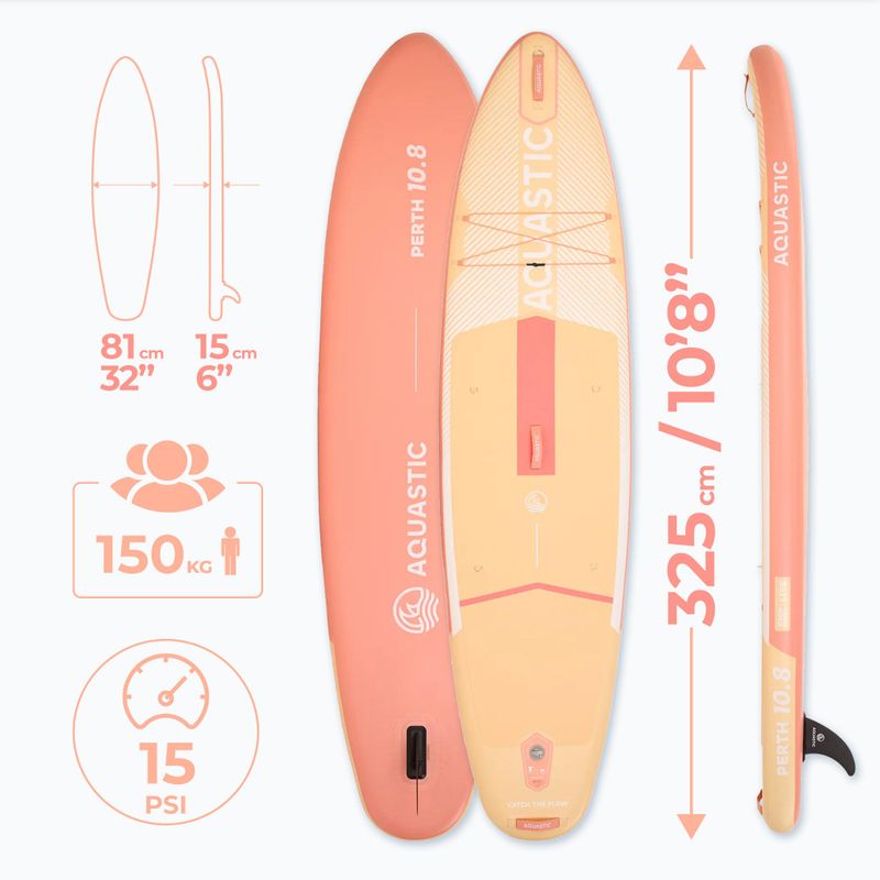 Set Paddleboard SUP aufblasbar AQUASTIC Perth 10'8" allround orange 16