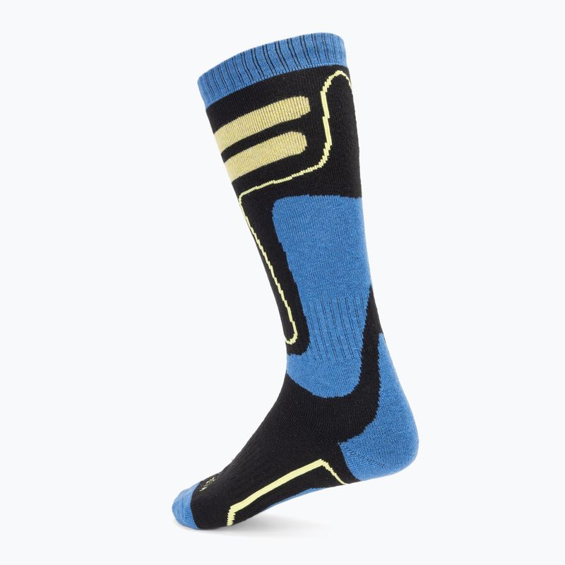 Kinder-Skistrümpfe KADVA Woolan Jrb schwarz/blau 4