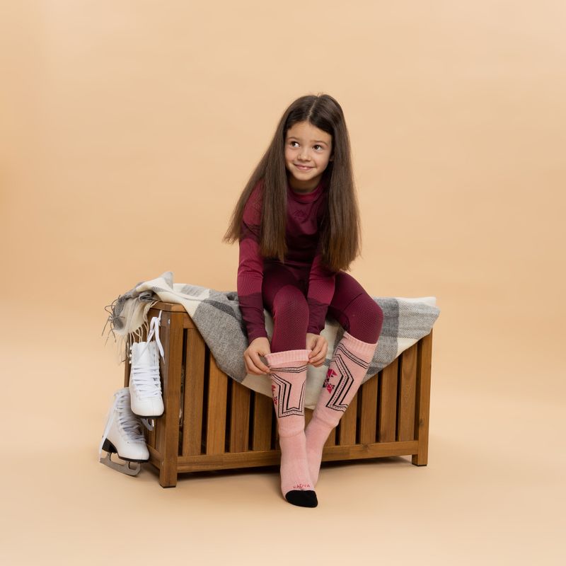 Kinder-Skistrümpfe KADVA Skio Jrg rosa 2