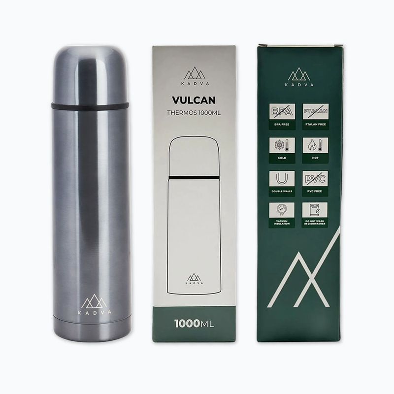 Thermosflasche KADVA Vulcan 1000 ml metallic 12