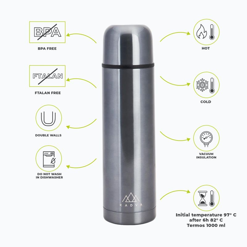 Thermos KADVA Vulcan 1000 ml silber 2