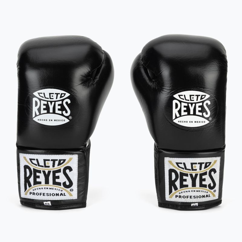 Boxhandschuhe Cleto Reyes Thumb in Cow Leather black/silver 2