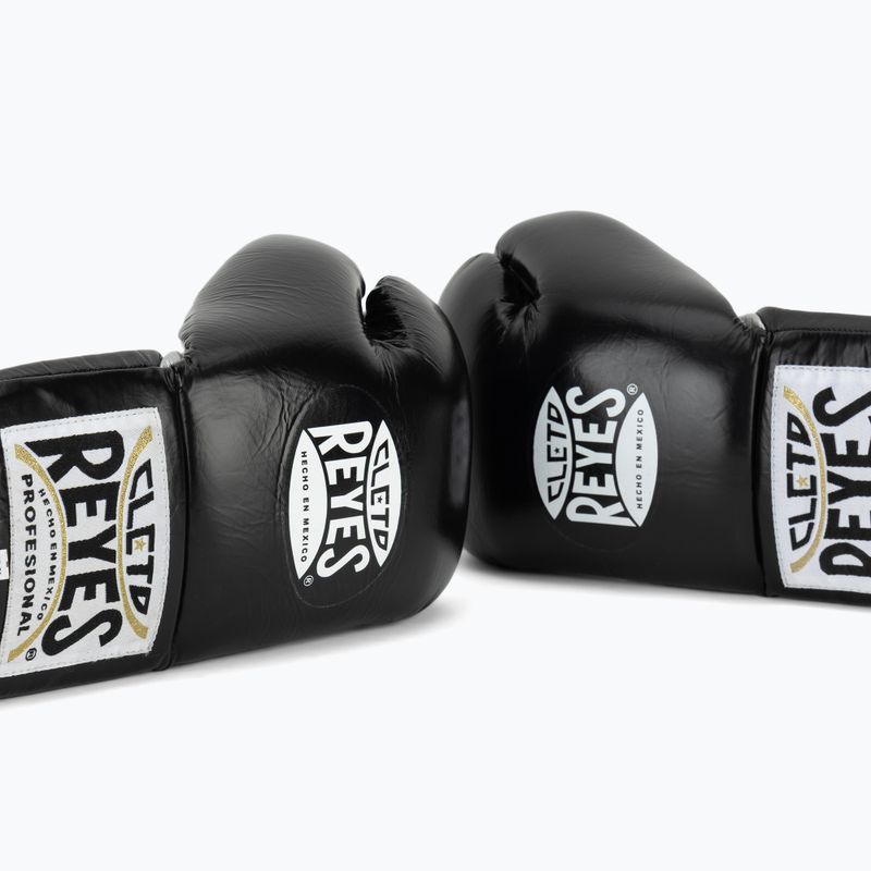Boxhandschuhe Cleto Reyes Thumb in Cow Leather black/silver 7