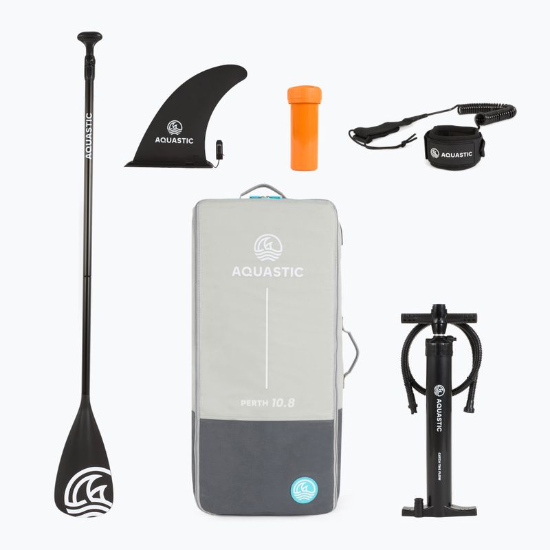 Set Paddleboard SUP aufblasbar AQUASTIC Perth 10'8" allround green 17