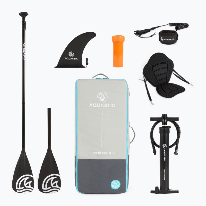 Set Paddleboard SUP aufblasbar AQUASTIC Perth Pro 11'2" all-round blue 20