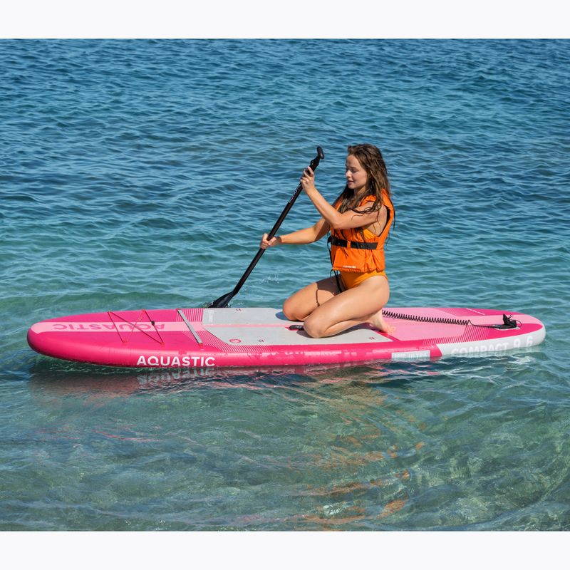 Set Paddleboard SUP aufblasbar AQUASTIC Compact 9'6" pink 19