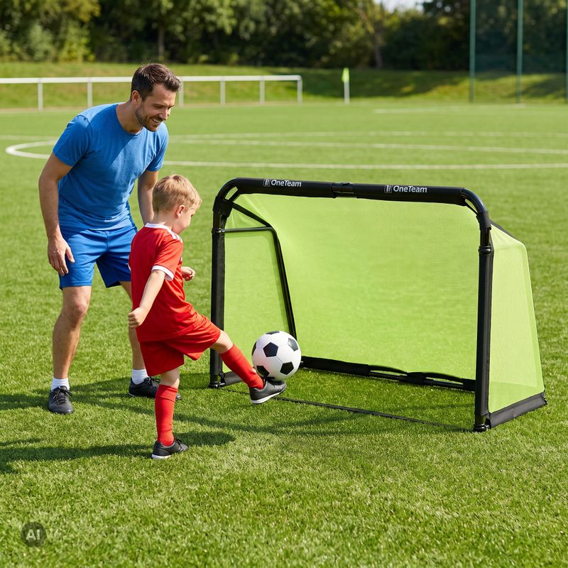 Fußballtor OneTeam SWIFTGOAL 180 x 120 cm foldable black/green 2