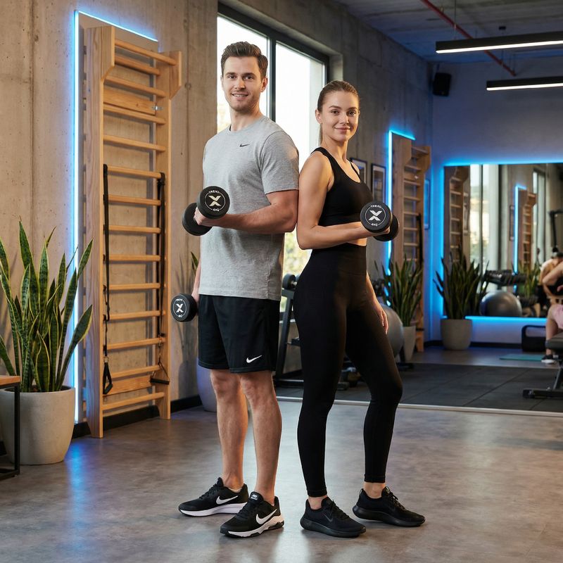 Gummierte Gusseisenhantel XTREXO Pro 4 kg black 4