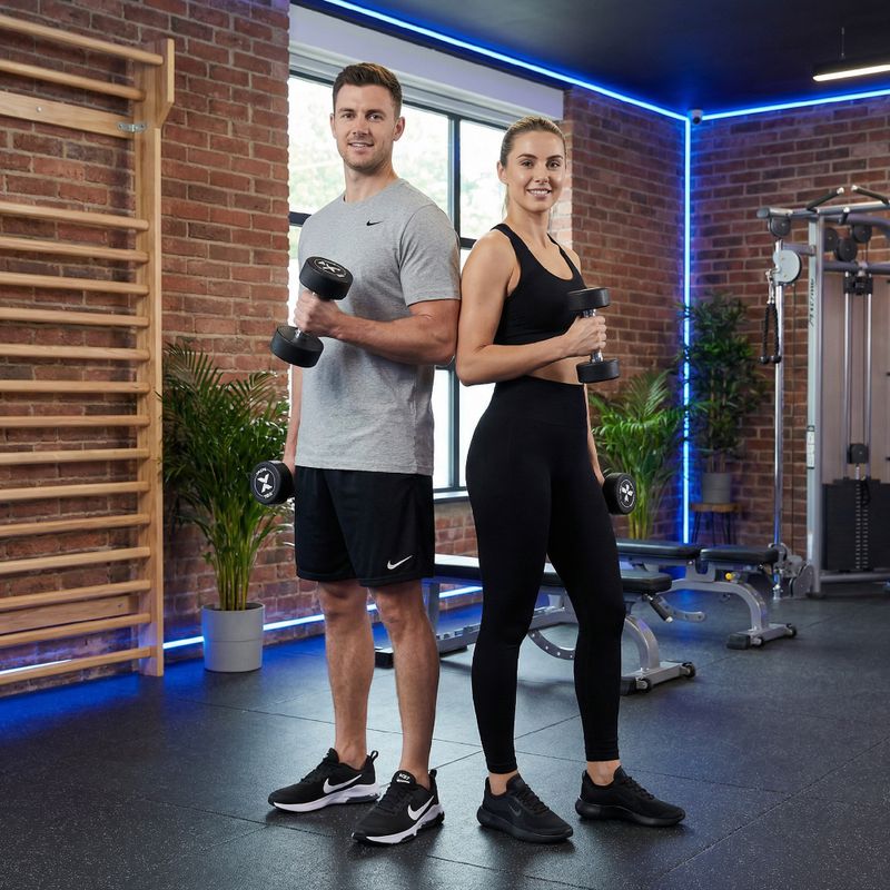 Gummierte Gusseisenhantel XTREXO Pro 10 kg black 5