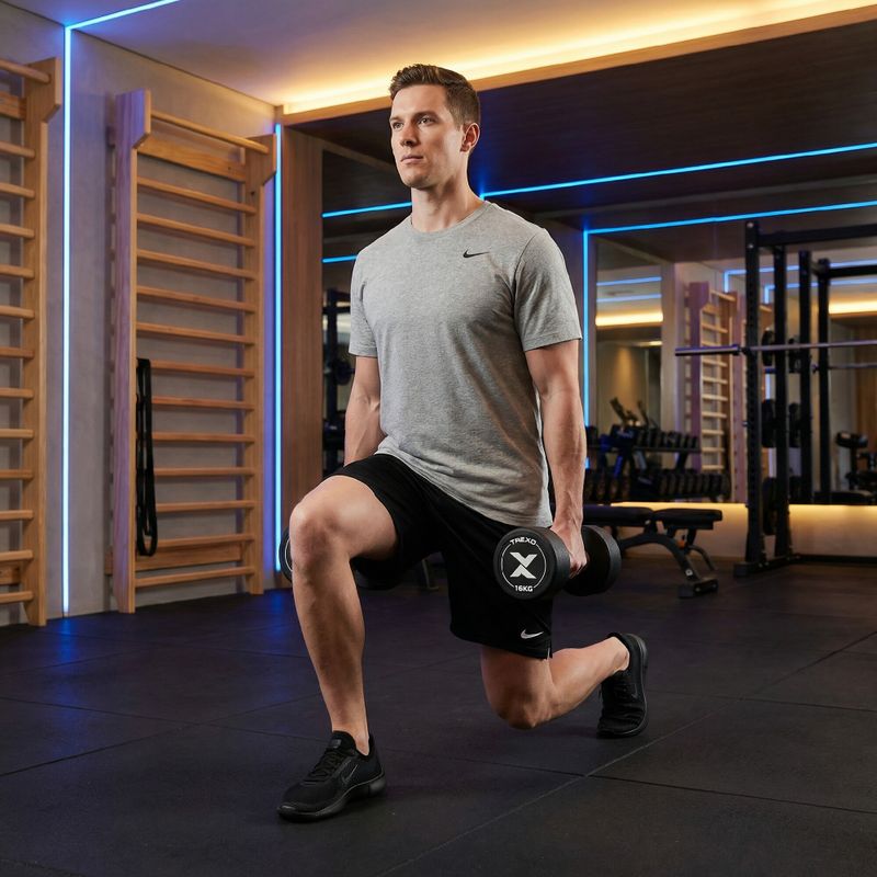 Gummierte Gusseisenhantel XTREXO Pro 16 kg black 4