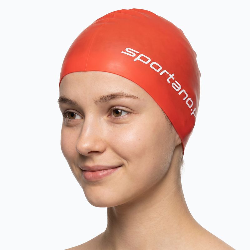 Schwimmkappe SPORTANO silicone orange 2
