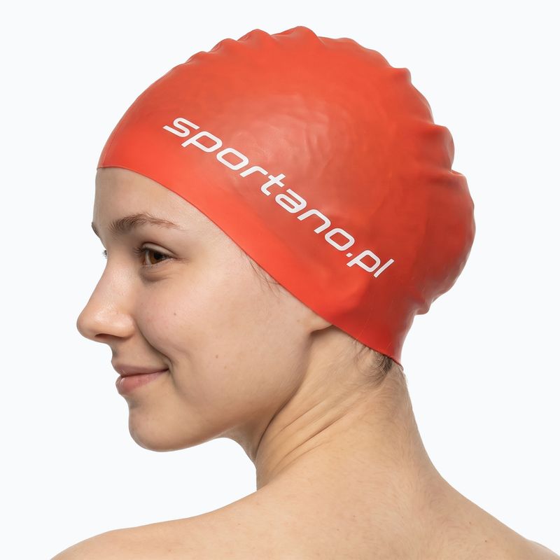 Schwimmkappe SPORTANO silicone orange 3