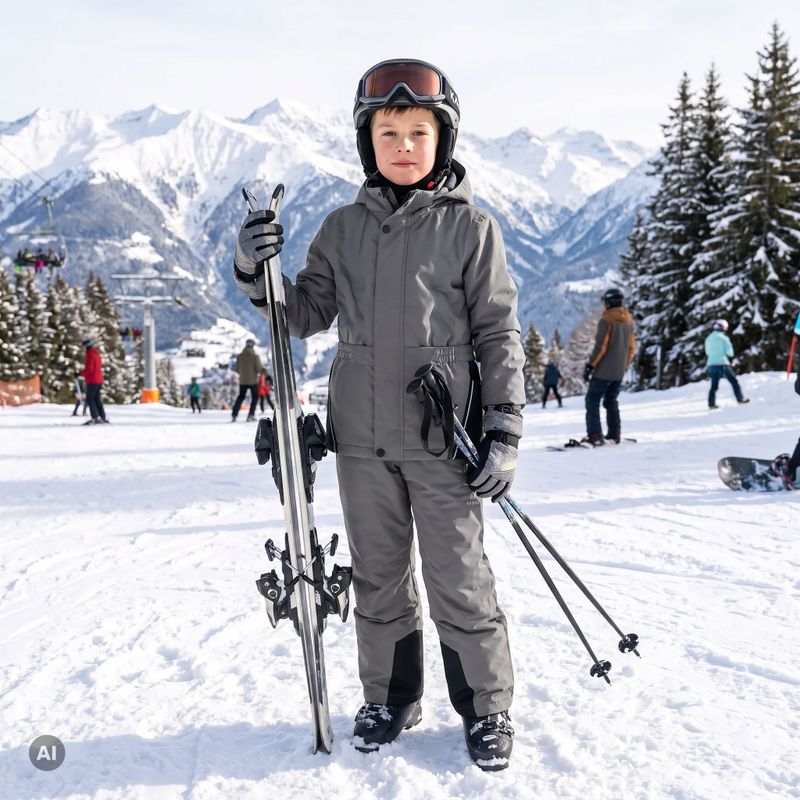 Kinder-Skihose KADVA Moky JR WP 8K/5K Silber 5