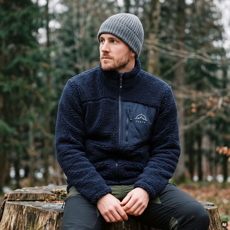 Herren-Fleecejacke KADVA Rodvik in Marineblau 10