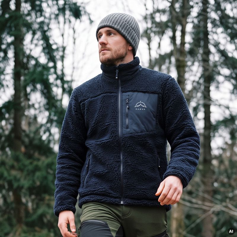 Herren-Fleecejacke KADVA Rodvik in Marineblau 11