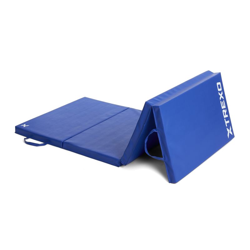 TREXO Faltbare Gymnastikmatratze 195 x 80 x 5 cm blau 10