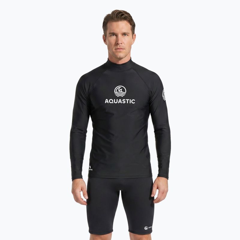 Langarmshirt zum Schwimmen Aquastic RIMOS LS UV 50+ UPF schwarz
