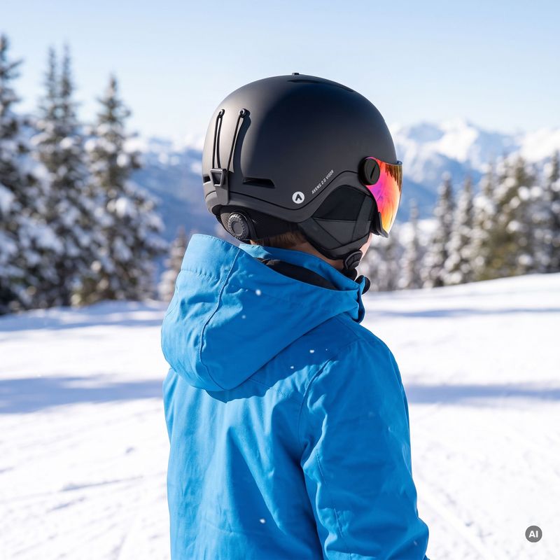 Kinder-Skihelm ATTABO Avens 2.0 Jr Visier schwarz 15