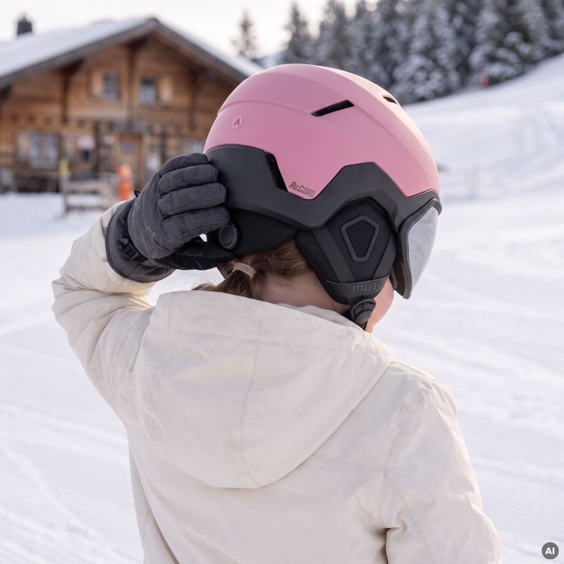 Kinder-Skihelm ATTABO Avens 3.0 Jr Visor ERT Pink 8