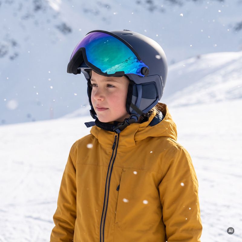 Kinder-Skihelm ATTABO Avens 2.0 Jr Visor dark blue 14