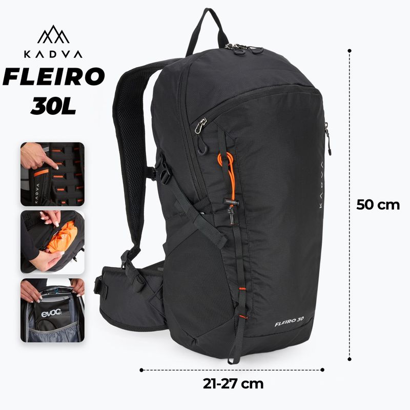 KADVA Fleiro 30 l schwarzer Wanderrucksack 2