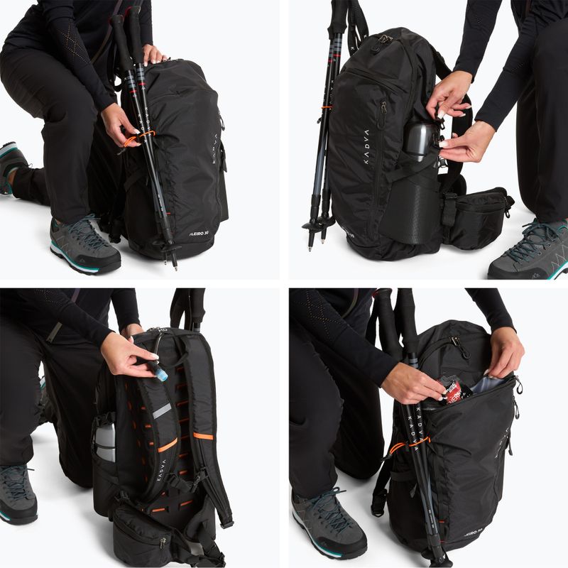 KADVA Fleiro 30 l schwarzer Wanderrucksack 12