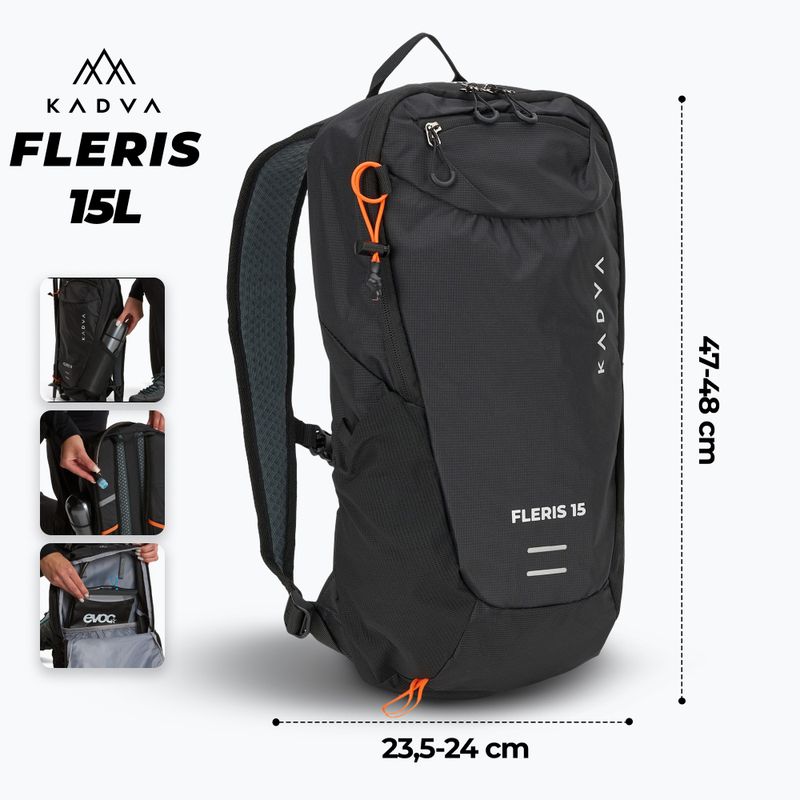 Touristenrucksack KADVA Fleris 15 l schwarz 2