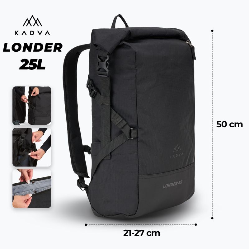 Touristenrucksack KADVA Londer 25 l schwarz 2