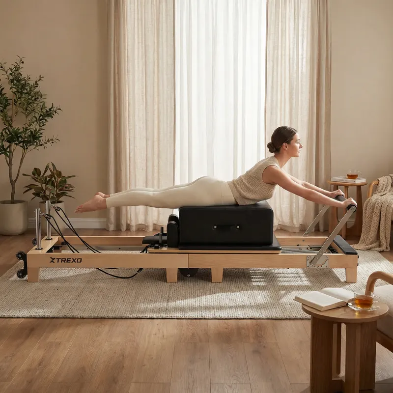 Pilates-Reformer XTREXO CTRL-Core W wooden 4