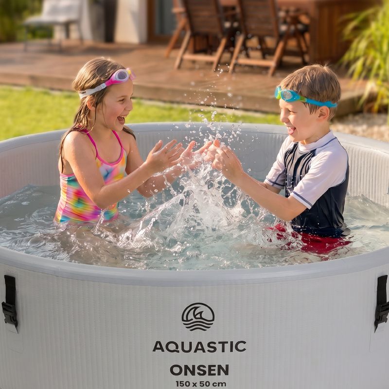 Aufblasbares Schwimmbecken AQUASTIC ONSEN Drop Stitch 700 l 150 cm grau 17