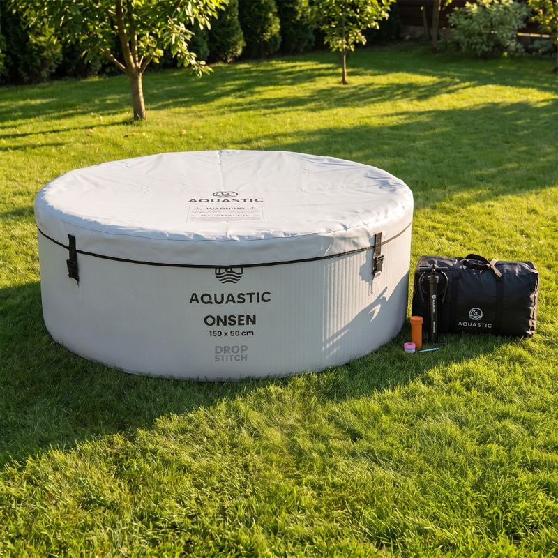 Aufblasbares Schwimmbecken AQUASTIC ONSEN Drop Stitch 700 l 150 cm grau 18
