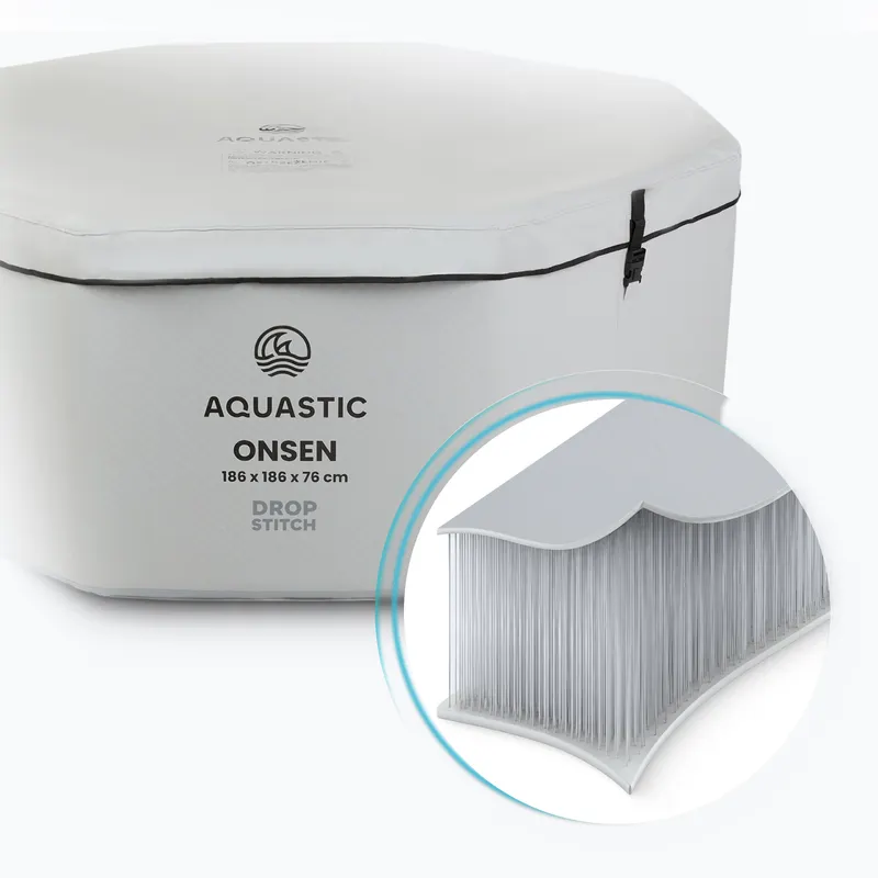 Aufblasbarer Pool AQUASTIC ONSEN drop stitch 1400 l 186 cm grau 14