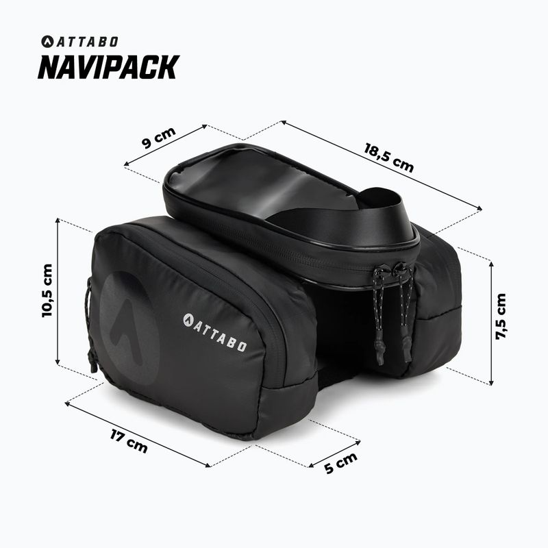 ATTABO NaviPack Fahrrad Rahmentasche schwarz 9