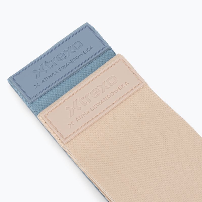 Fitness-Trainingsbänder Set XTREXO x Anna Lewandowska bands Beige/Azul Bruma 3