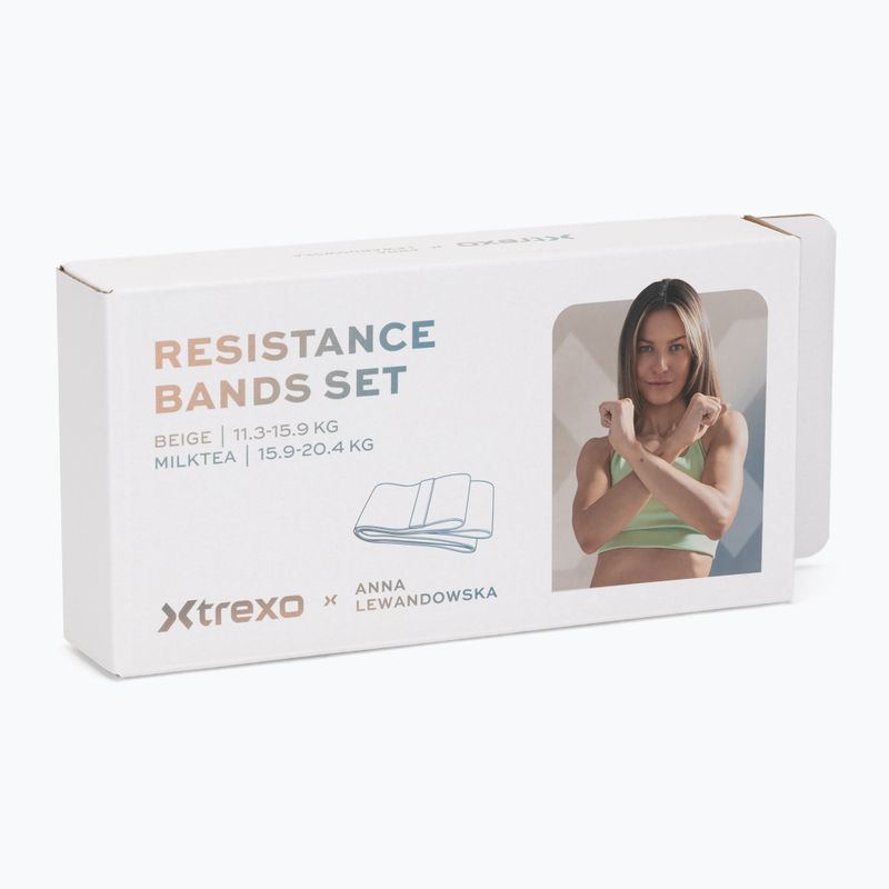 Fitness-Trainingsbänder Set XTREXO x Anna Lewandowska bands Beige/Milktea 6